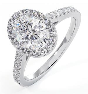 Georgina GIA Oval Diamond Halo Engagement Ring Platinum 1.55ct G/VS1