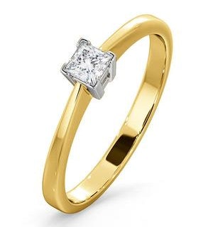 Certified Lauren 18K Gold Diamond Engagement Ring 0.25CT-G-H/SI