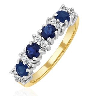 Sapphire 0.85ct And Diamond 9K Gold Ring