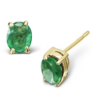 Emerald 0.30CT 9K Yellow Gold Earrings