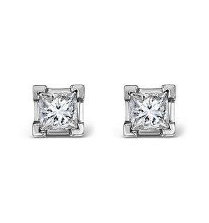Platinum Princess Diamond Earrings - 0.50CT - H/SI - 3.4mm