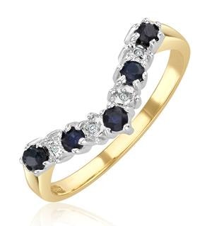 Sapphire 0.25ct And Diamond 9K Gold Ring