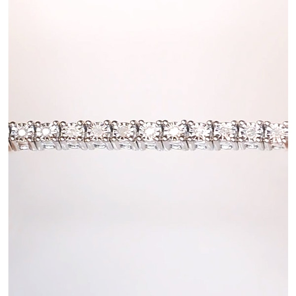 Silver Diamond Set 0.57ct Tennis Bracelet - Image 4