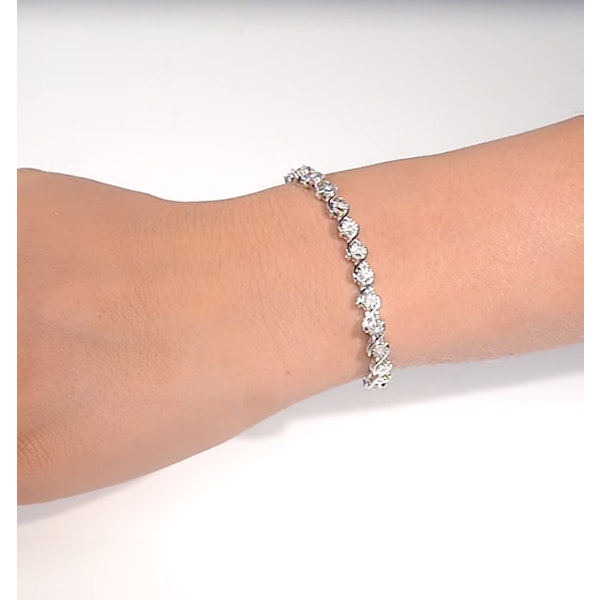 0.19ct Diamond and Silver Twist Bracelet - UD3241 - Image 4