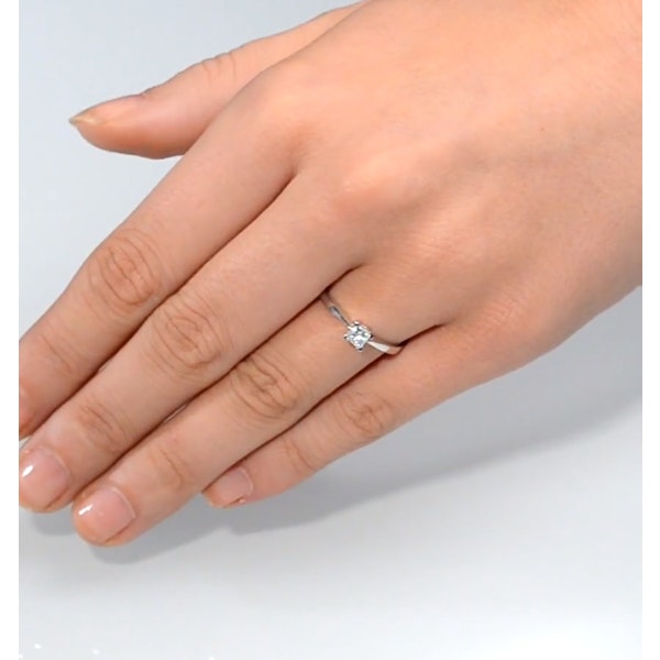 Certified Lauren Platinum Diamond Engagement Ring 0.25CT-F-G/VS - Image 4