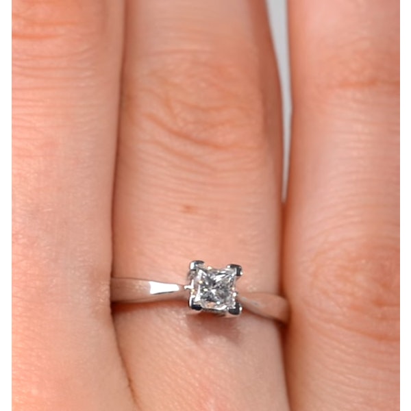 Certified Lauren 18K White Gold Diamond Engagement Ring 0.33CT-G-H/SI - Image 4