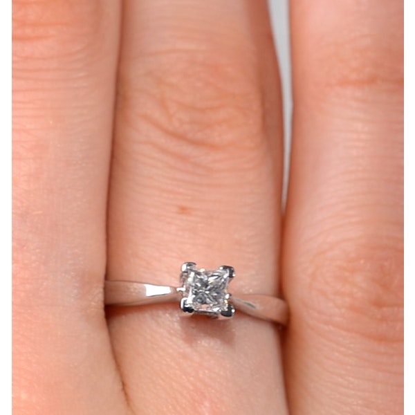 Engagement Ring Certified Lauren 18K White Gold Diamond 0.33CT-F-G/VS - Image 4