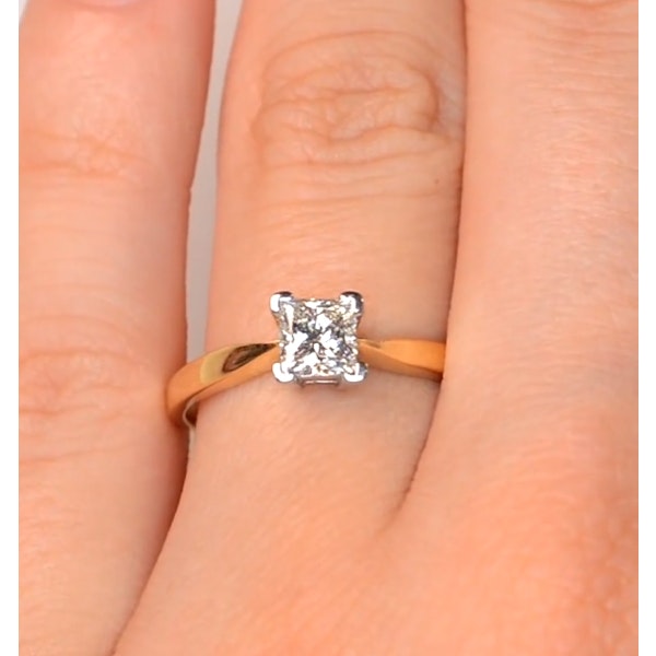 Certified Lauren 18K Gold Diamond Engagement Ring 0.50CT-G-H/SI - Image 4
