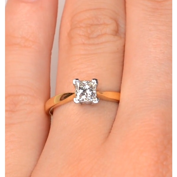 Certified Lauren 18K Gold Diamond Engagement Ring 0.50CT-F-G/VS - Image 4
