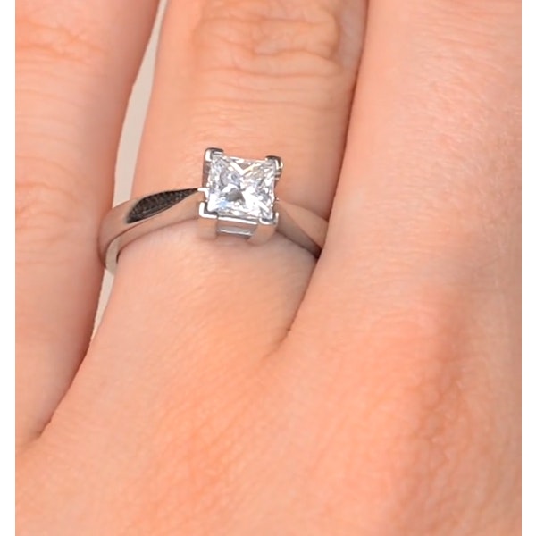Engagement Ring Certified Lauren 18K White Gold Diamond 0.75CT-G-H/SI - Image 4