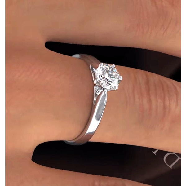 Certified 0.90CT Chloe Low Platinum Engagement Ring G/SI1 - Image 4