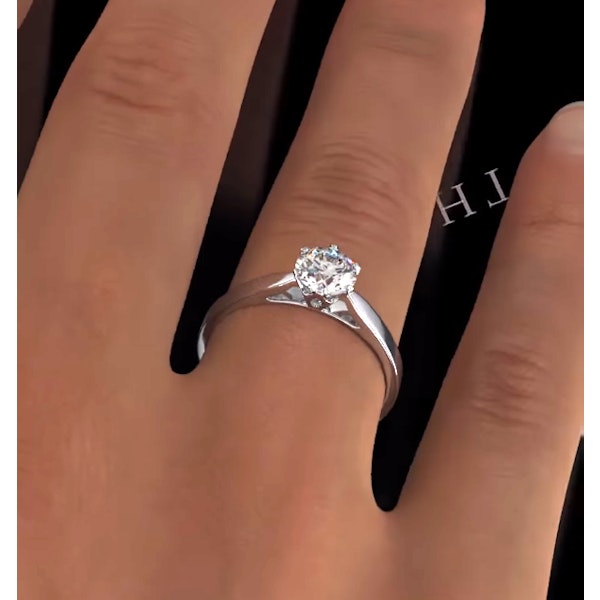 Certified 0.90CT Chloe Low Platinum Engagement Ring G/SI2 - Image 4