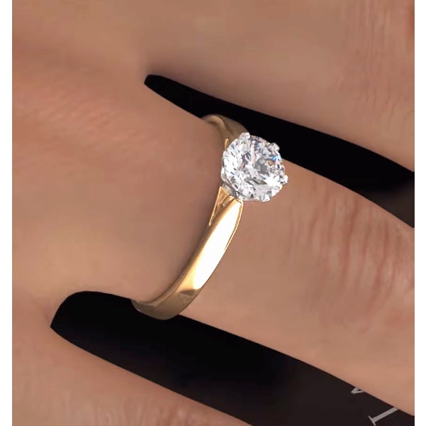 1 Carat Diamond Engagement Ring Low Set Chloe Lab F/VS1 18K Gold - Image 4