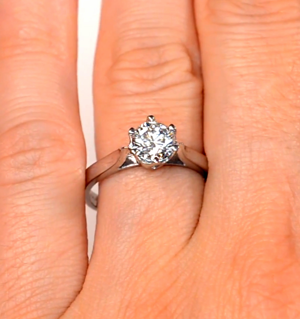 1 Carat Diamond Engagement Ring Low Set Chloe Lab Fvs1 Platinum
