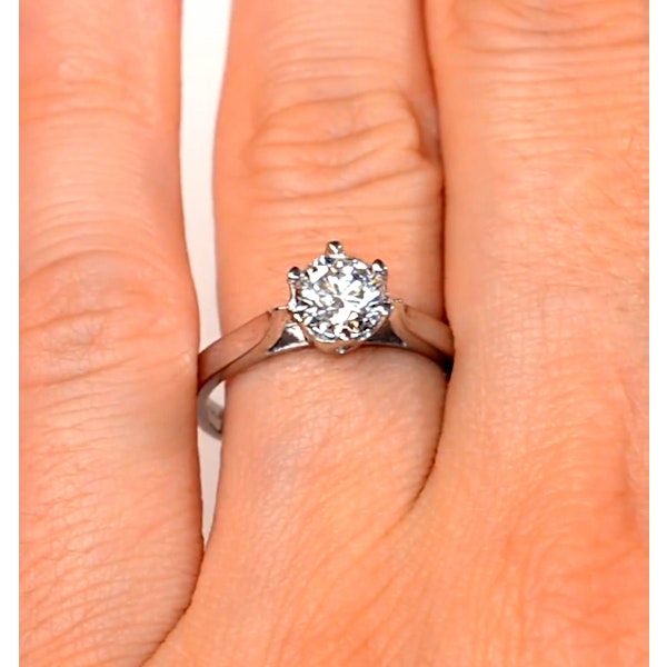 1 Carat Diamond Engagement Ring Low Set Chloe Lab F/VS1 18K White Gold - Image 4