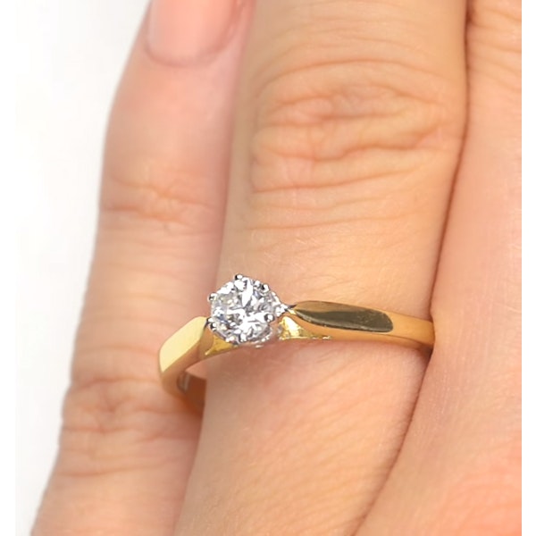 Certified Low Set Chloe 18K Gold Diamond Engagement Ring 0.25CT-G-H/SI - Image 4