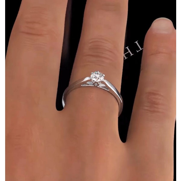 Engagement Ring Certified Low Set Chloe 18K White Gold Diamond 0.33CT - Image 4