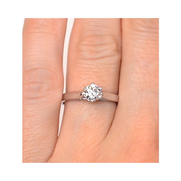 Half Carat Diamond Engagement Ring Low Chloe Lab F/VS1 18K White Gold - Image 4