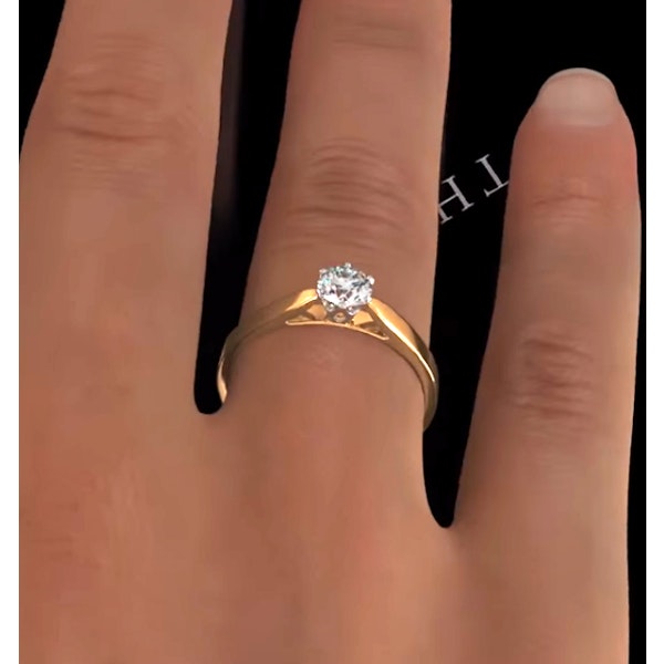 Certified 0.50CT Chloe Low 18K Gold Engagement Ring G/SI1 - Image 4