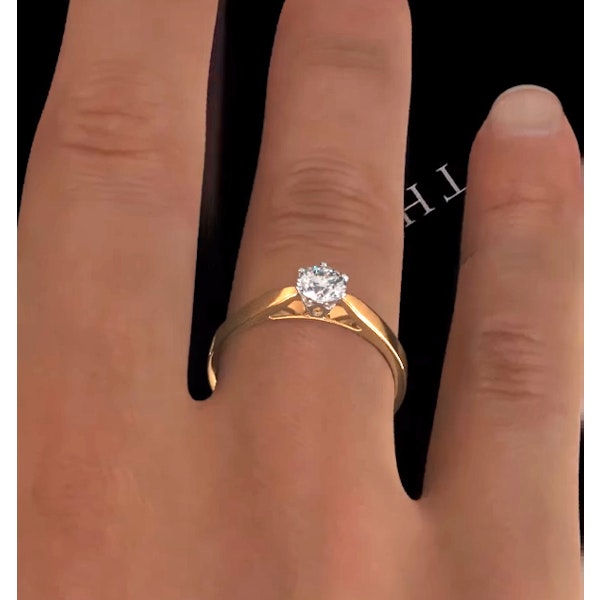 Certified 0.50CT Chloe Low 18K Gold Engagement Ring G/SI2 - Image 4