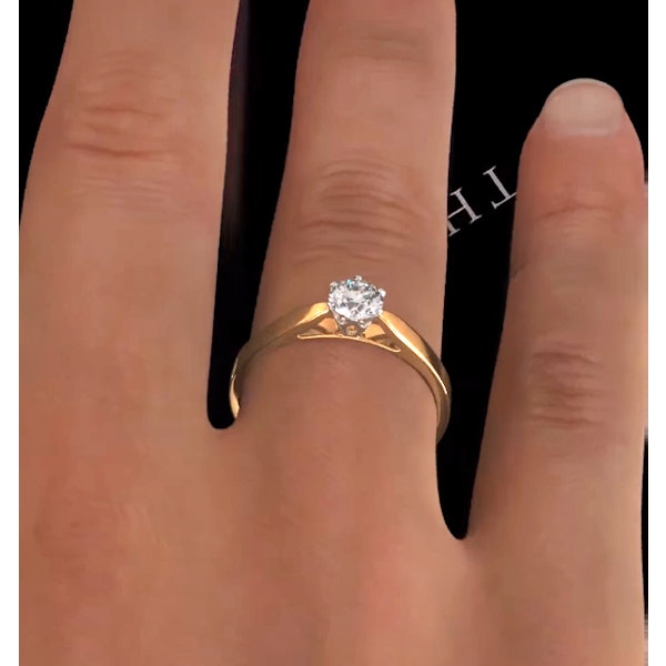 Certified Low Set Chloe 18K Gold Diamond Engagement Ring 0.50CT - Image 4