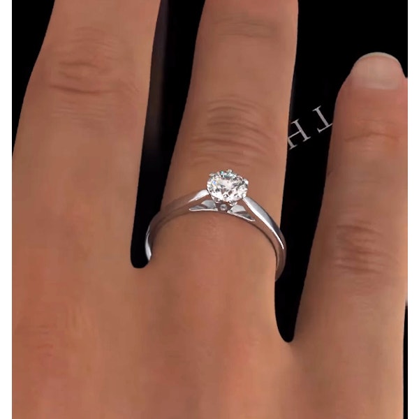 Certified 0.70CT Chloe Low Platinum Engagement Ring G/SI1 - Image 4