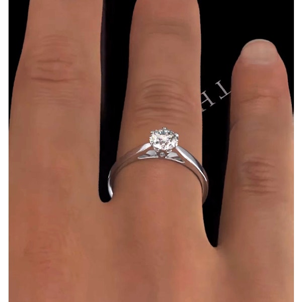 Certified 0.70CT Chloe Low Platinum Engagement Ring G/SI2 - Image 4