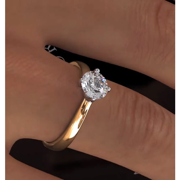Certified 0.90CT Lily 18K Gold Engagement Ring G/SI2 - Image 4