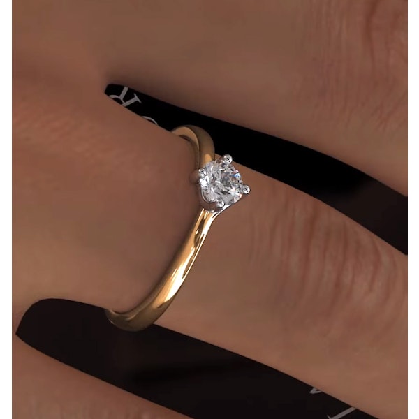 Half Carat Diamond Engagement Ring Lily Lab F/VS1 18K Gold - Image 4