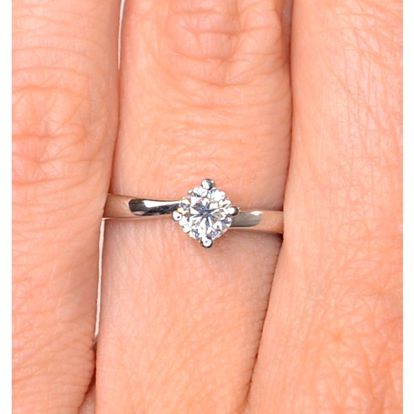Half Carat Diamond Engagement Ring Lily Lab F/VS1 18K White Gold - Image 4
