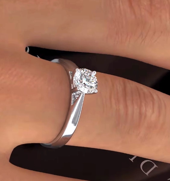 Engagement Ring Certified 0.90CT Elysia Platinum E/VS2 - Image 4