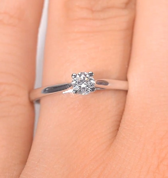 Engagement Ring Certified Elysia 18K White Gold Diamond 0.25CT - Image 4