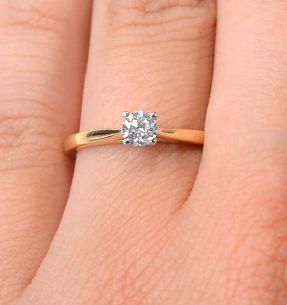 Engagement Ring Certified Elysia 18K Gold Diamond 0.33CT-G-H/SI - Image 4