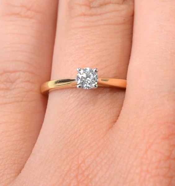 Engagement Ring Certified Elysia 18K Gold Diamond 0.33CT - Image 4