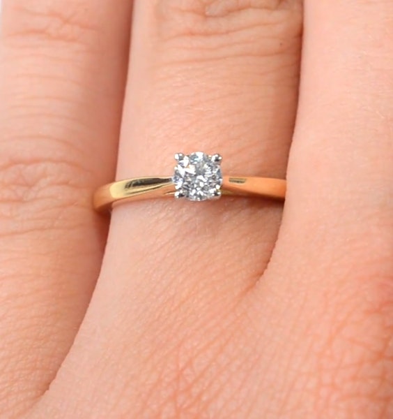 Engagement Ring Certified Elysia 18K Gold Diamond 0.33CT-F-G/VS - Image 4