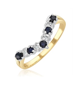Sapphire 0.25ct And Diamond 9K Gold Ring