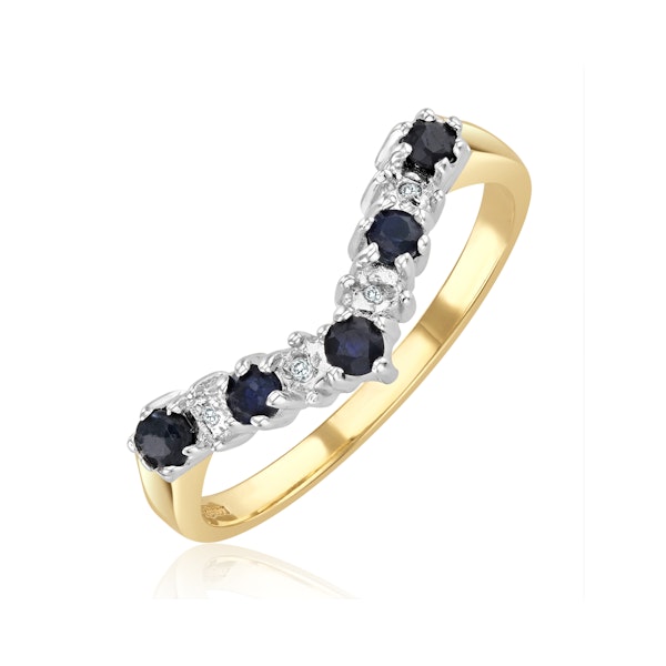 Sapphire 0.25ct And Diamond 9K Gold Ring - Image 1