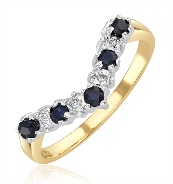 Sapphire 0.25ct And Diamond 9K Gold Ring - image 1