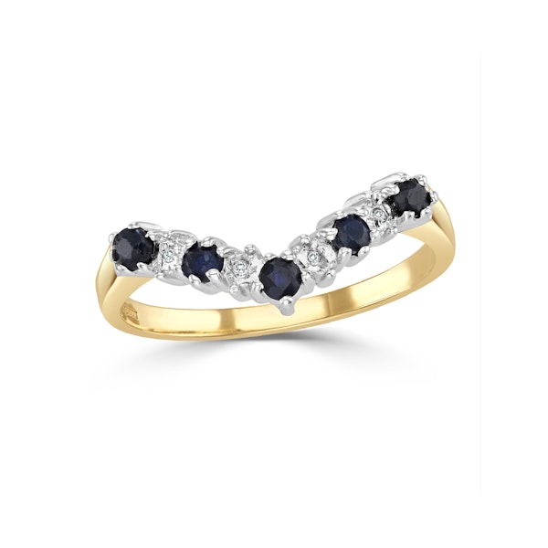 Sapphire 0.25ct And Diamond 9K Gold Ring - Image 2
