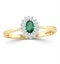 Emerald 5 x 3mm And Diamond 9K Gold Ring - image 2
