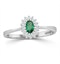 Emerald 5 x 3mm And Diamond 9K White Gold Ring  A4450 - image 2