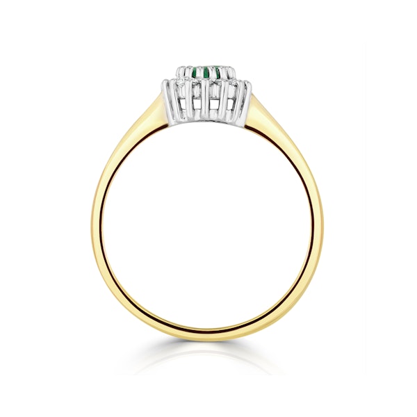 Emerald 3.5mm And Diamond 9K Gold Ring - Image 3