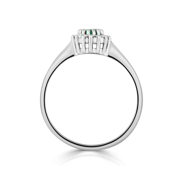 Emerald 3.5 x 3.5mm And Diamond 9K White Gold Ring SIZES J N - Image 3