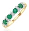 Emerald 0.60ct And Diamond 9K Gold Ring - image 1