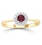 Ruby 3.5 x 3.5mm And Diamond 9K Gold Ring - image 2