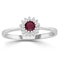 Ruby 3.5 x 3.5mm And Diamond 9K White Gold Ring - image 2