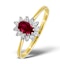 Ruby 6 x 4mm And Diamond 9K Gold Ring - image 1