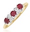 Ruby 0.58ct And Diamond 9K Gold Ring A3399 - image 1