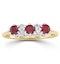 Ruby 0.58ct And Diamond 9K Gold Ring A3399 - image 2