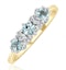 Blue Topaz 0.50CT And Diamond 9K Yellow Gold Ring - image 1